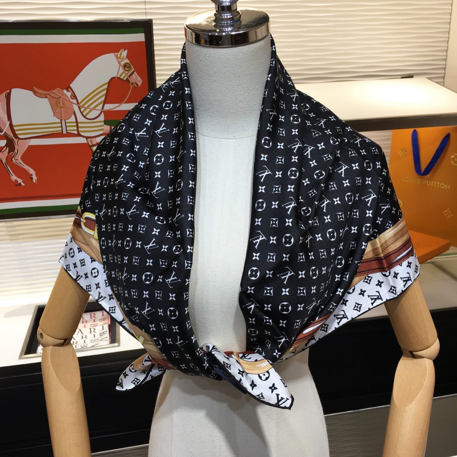 Leather Edge Square Silk Scarf mysite