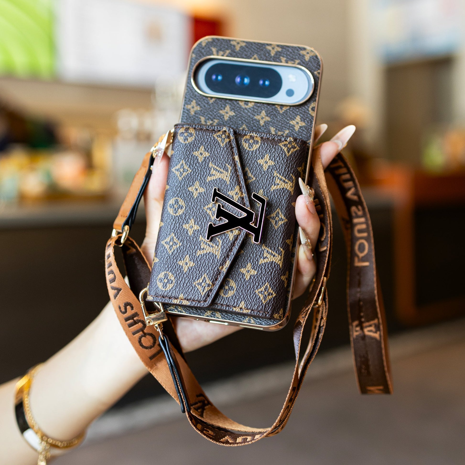 Luxury - style lanyard Google Pixel phone case mysite