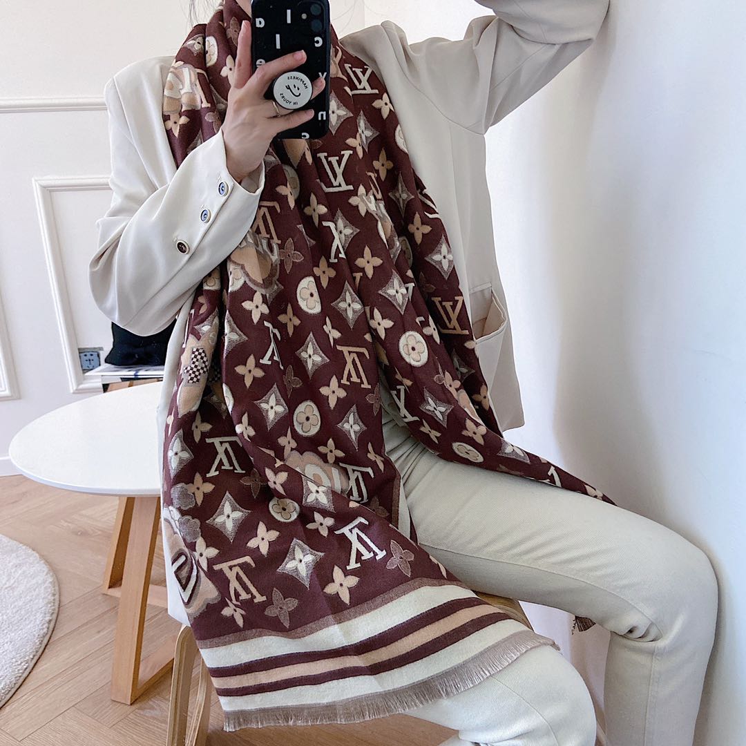 Statement Monogram Jacquard Scarf Shawl mysite