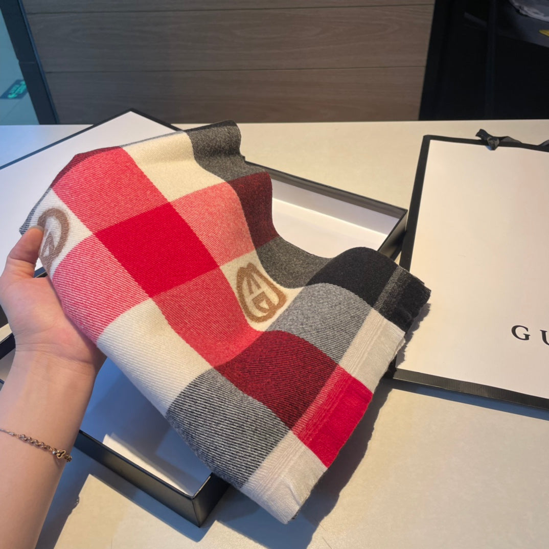 Monogram Check Cashmere Scarf mysite