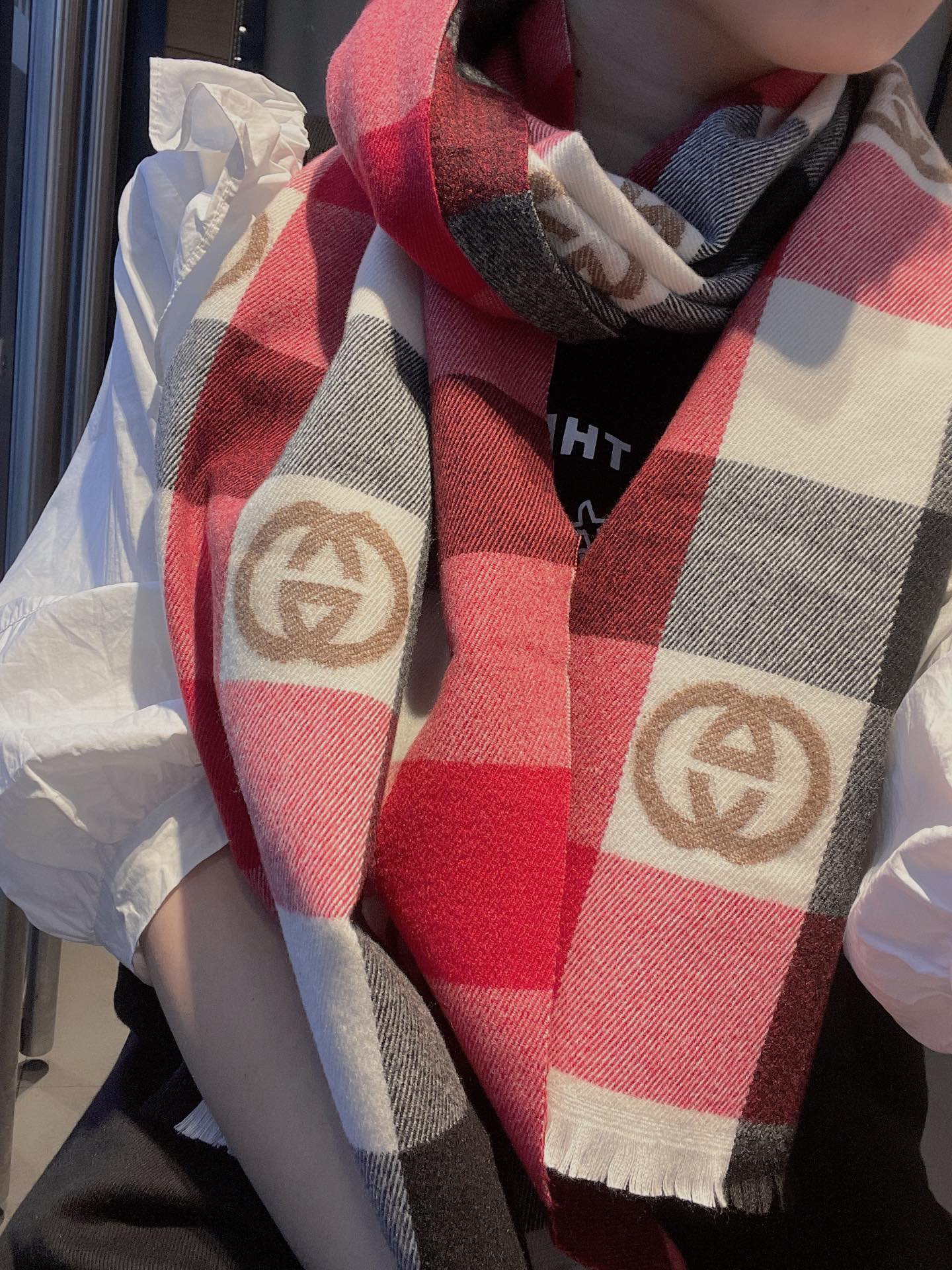 Monogram Check Cashmere Scarf mysite