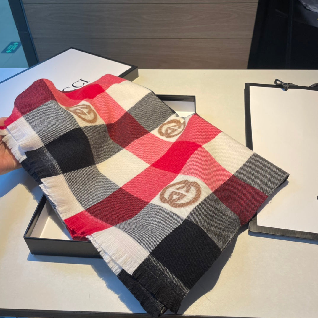 Monogram Check Cashmere Scarf mysite