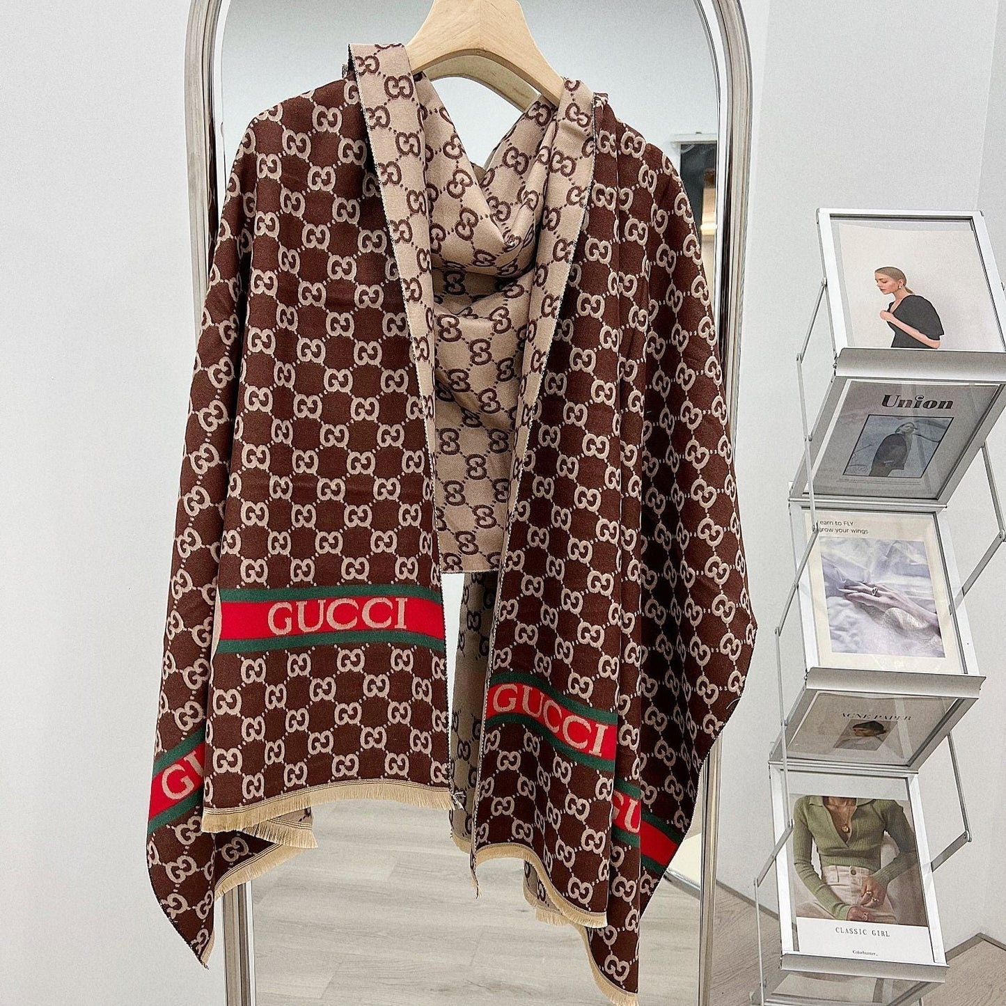 Classic Full Logo Jacquard Warm Scarf Shawl mysite