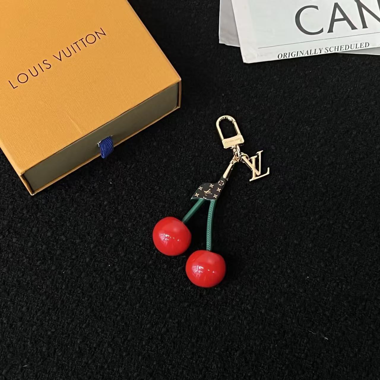LVxTM M02476 Cherry Bag Charm Cerise Plexiglass GHW mysite