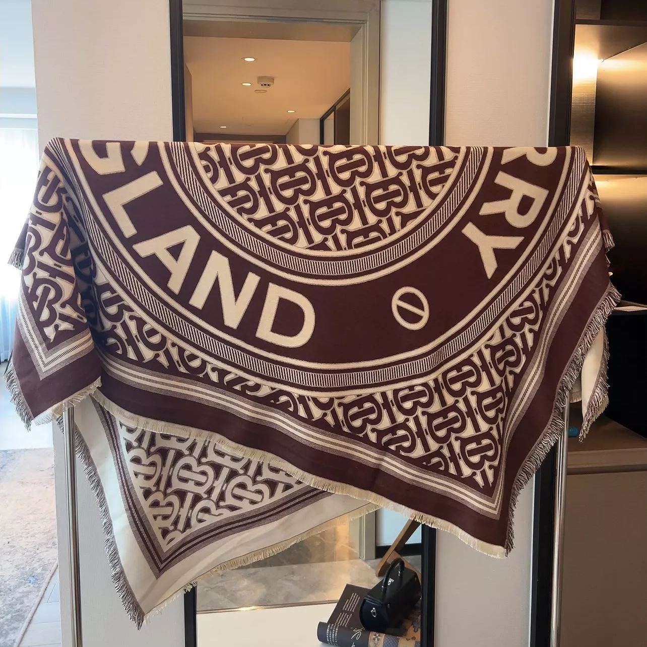 Classic Monogram Letter Cashmere Square Scarf mysite