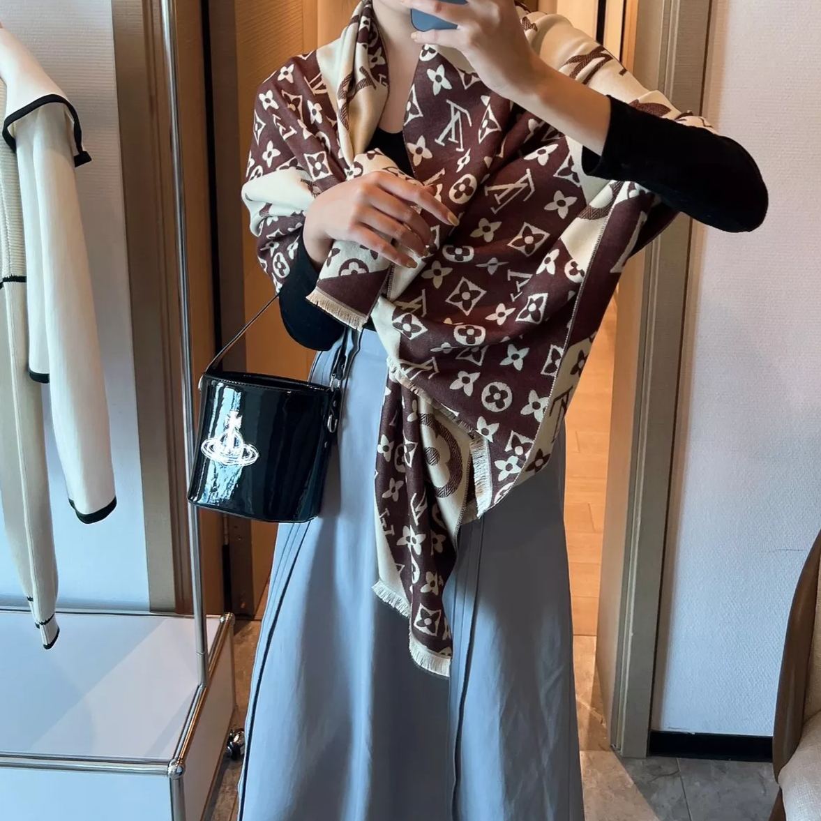 Versatile Logomania Cashmere Scarf Shawl mysite