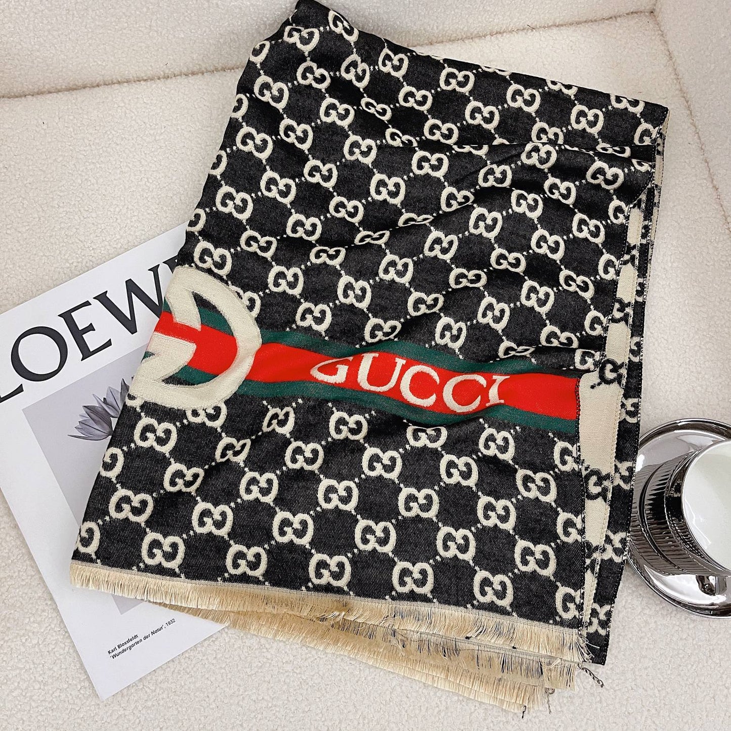 Classic Full Logo Jacquard Warm Scarf Shawl mysite