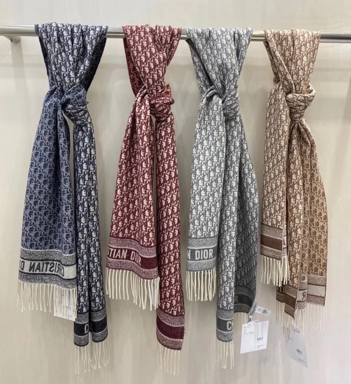 Versatile Monogram Jacquard Fringe Scarf mysite