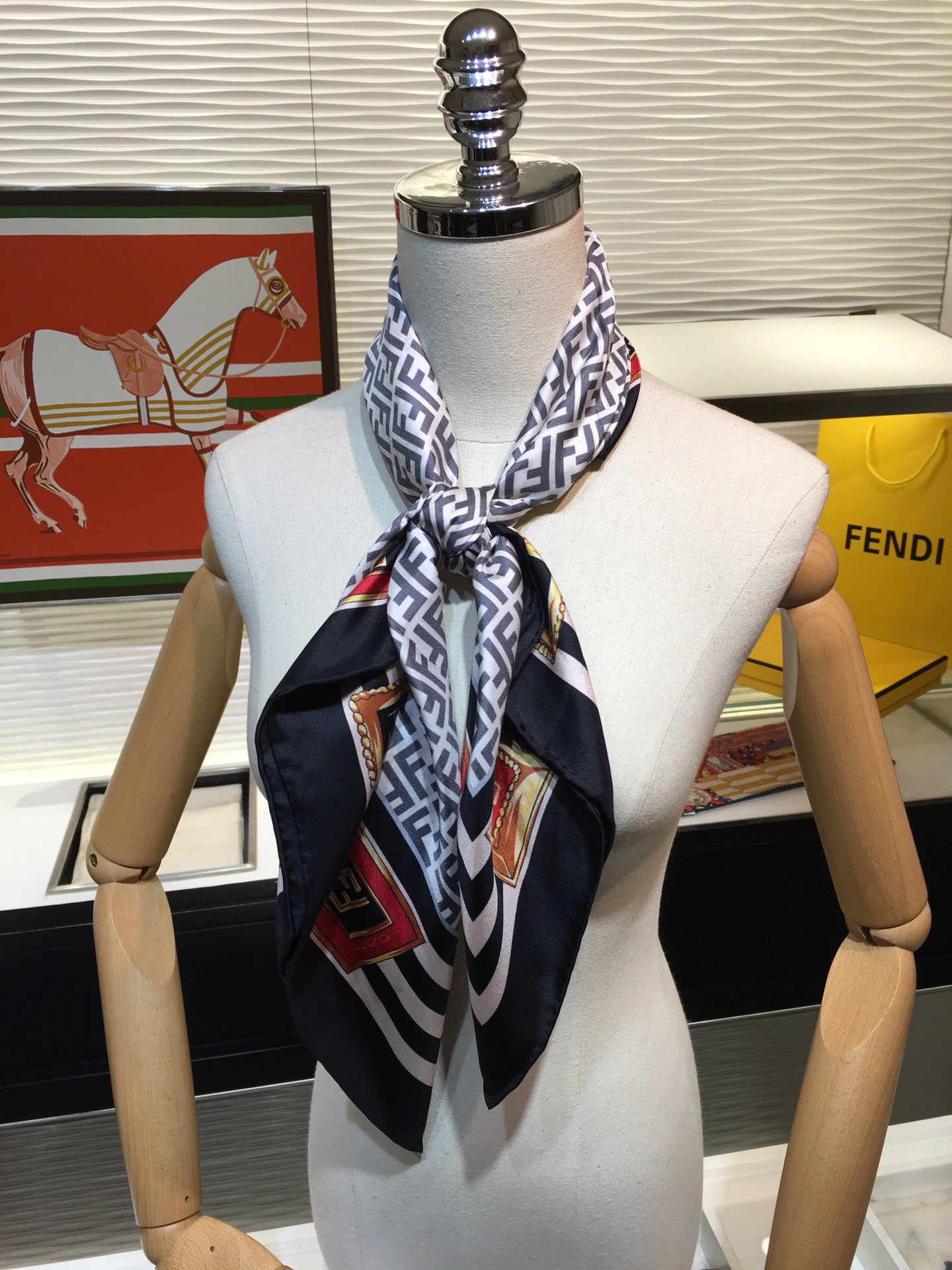 Emblem Print Square Scarf mysite