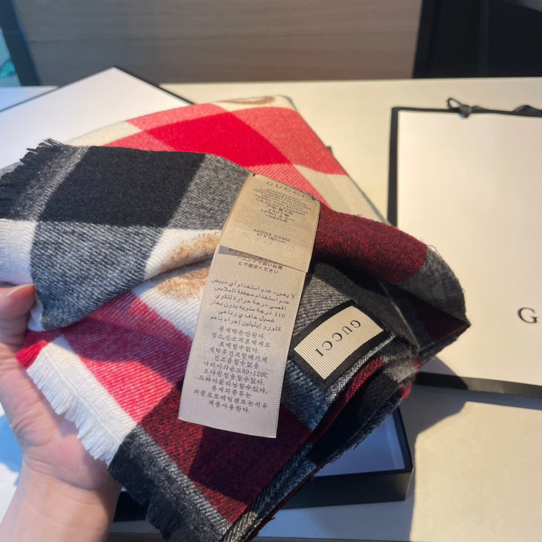 Monogram Check Cashmere Scarf mysite