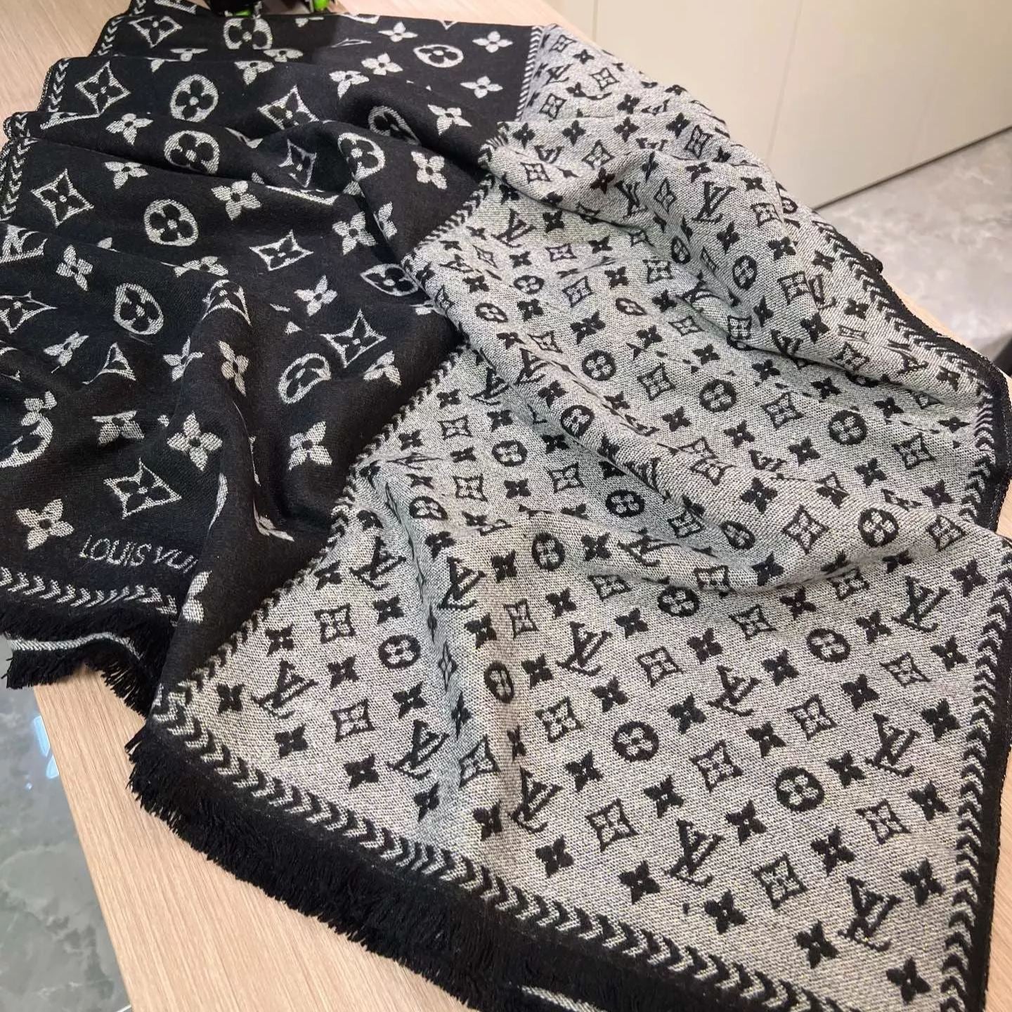 Color Block Letter Border Jacquard Scarf mysite