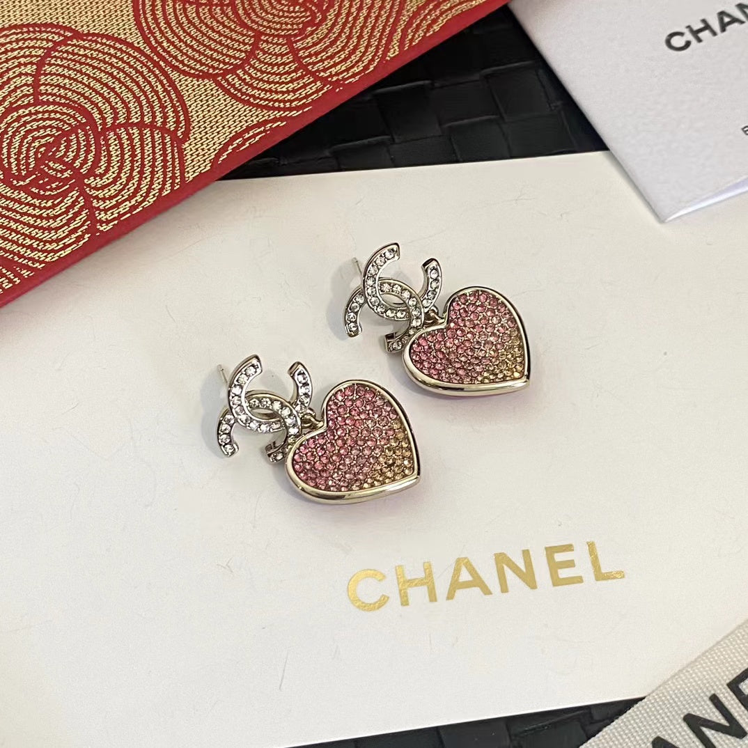 Elegant Diamond Heart Earrings mysite