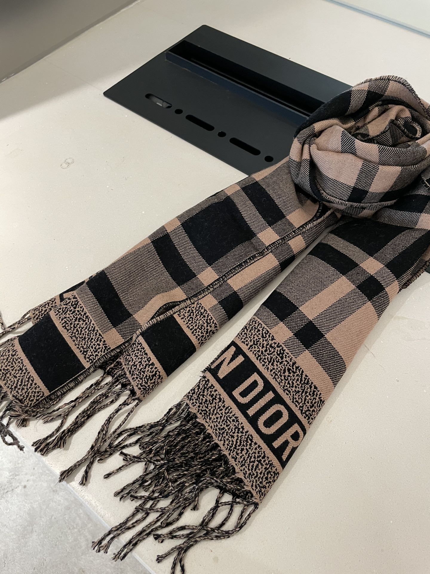 Classic Plaid Fringed Cashmere Scarf Shawl mysite