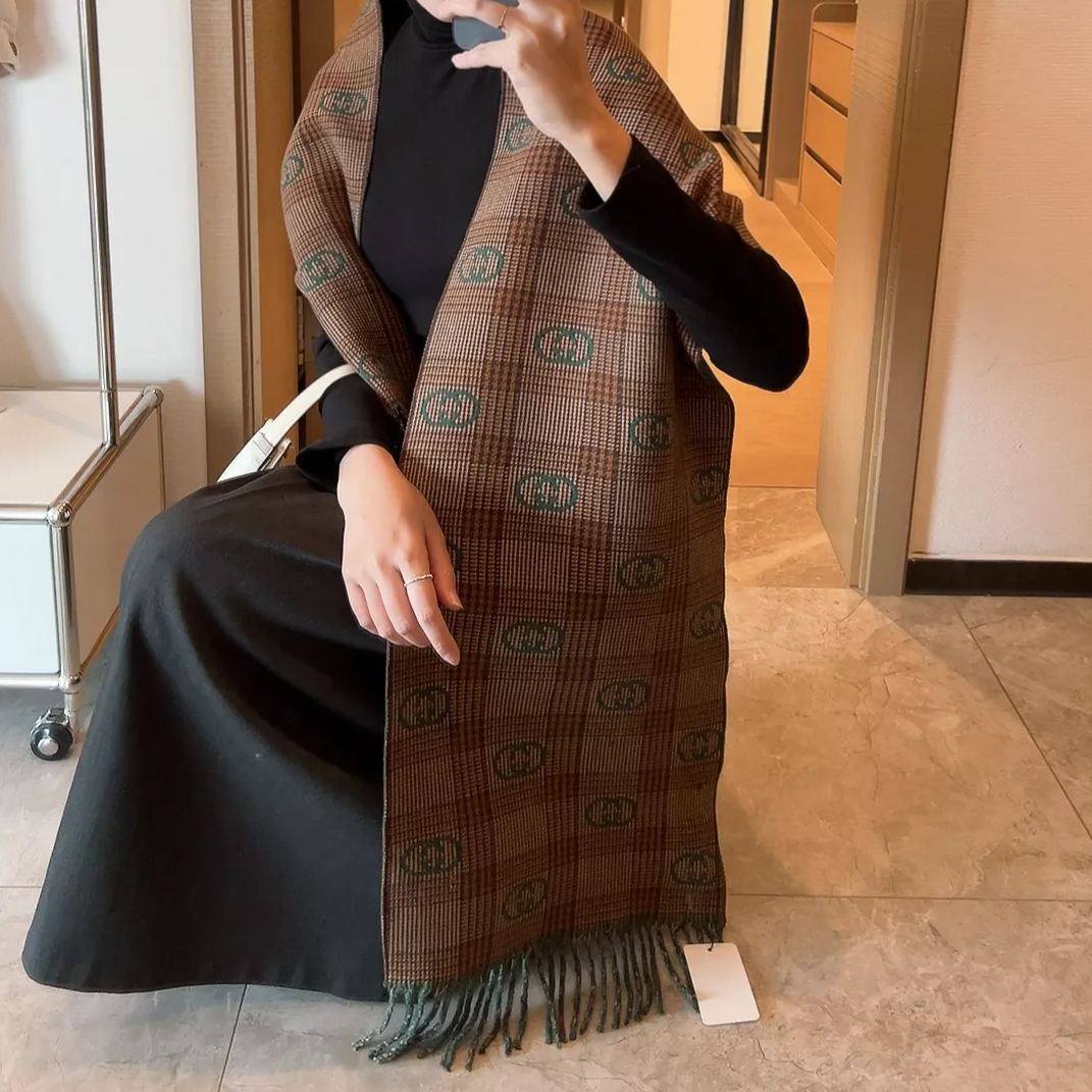 Premium Double-sided Cashmere Fringed Scarf mysite