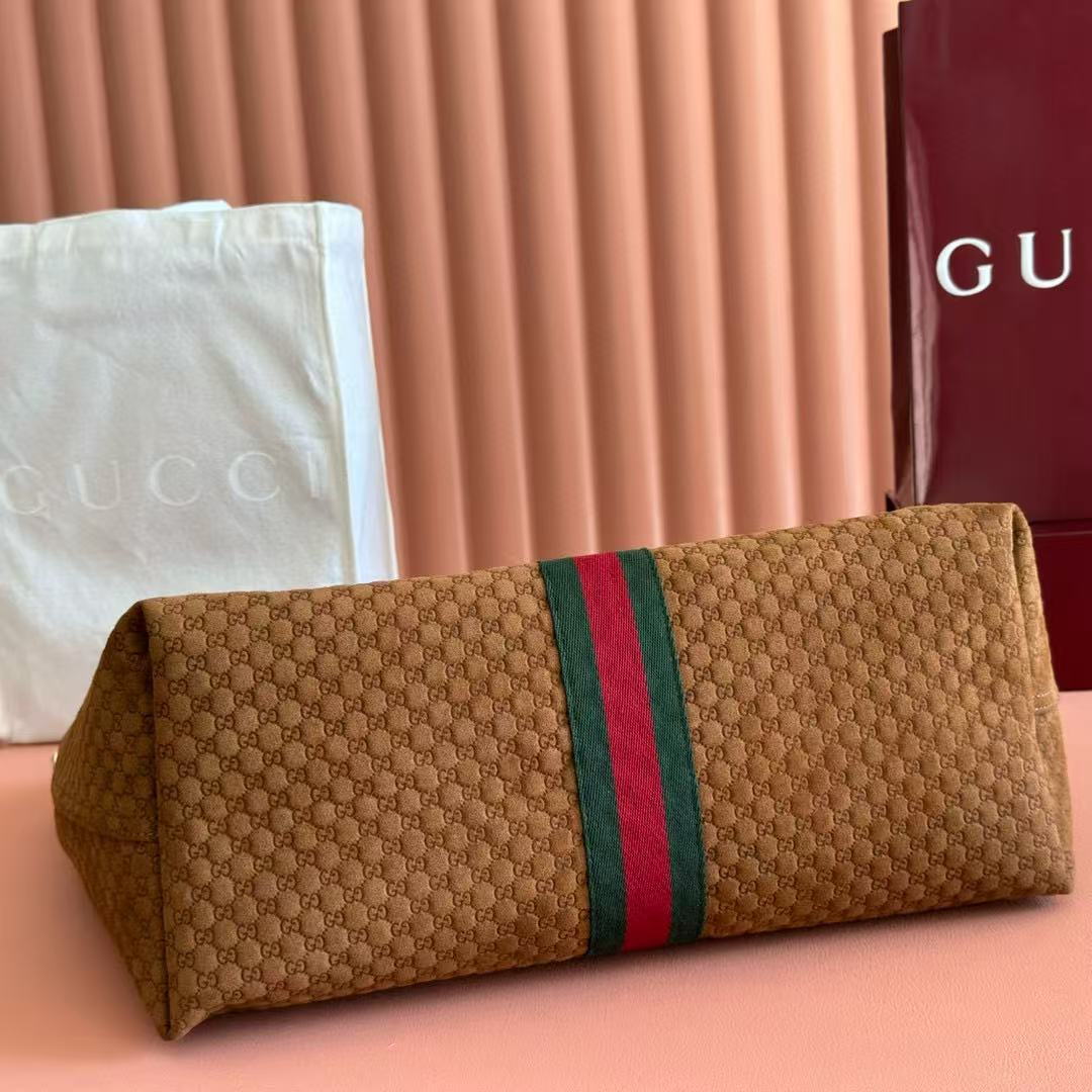 Gucci Giglio Large Tote Bag Dark Brown Suede mysite