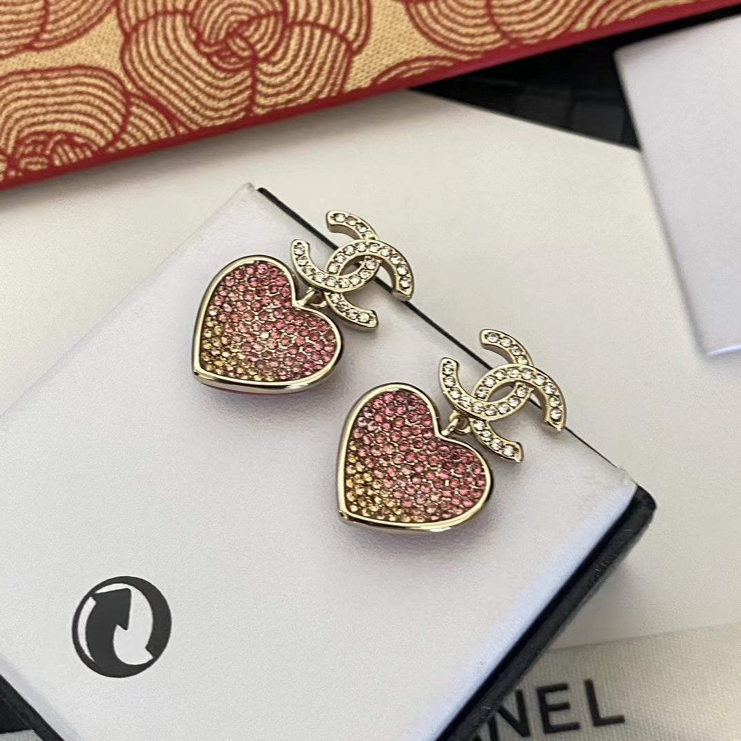 Elegant Diamond Heart Earrings mysite