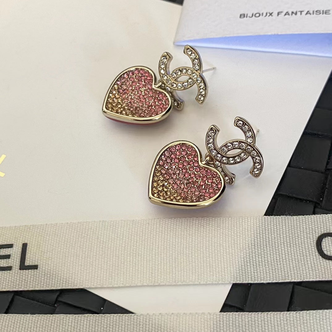 Elegant Diamond Heart Earrings mysite