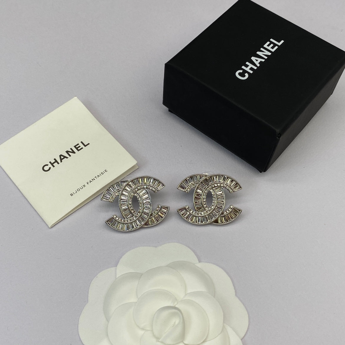 Crystal Baguette Silver Brooch and Earrings mysite