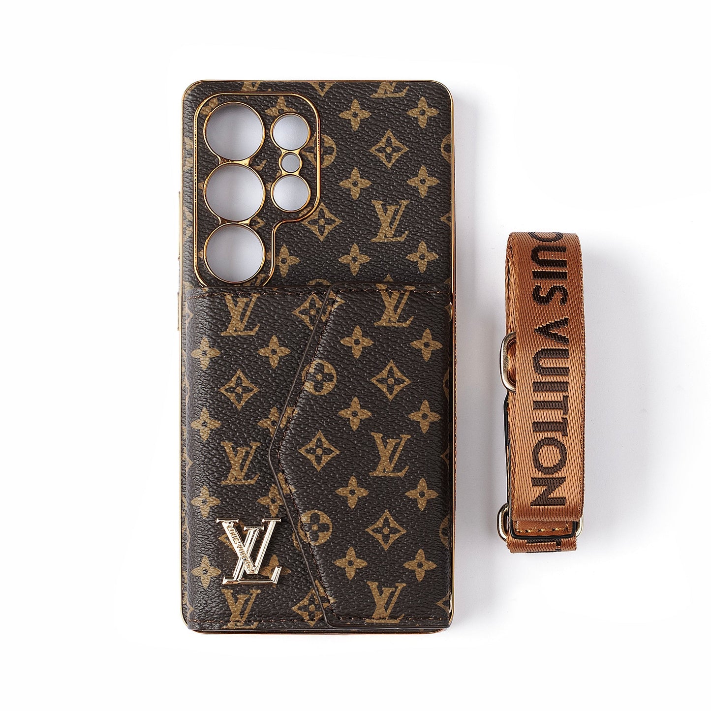 Advanced Leather Samsung Phone Case with Wallet and Strap. mysite