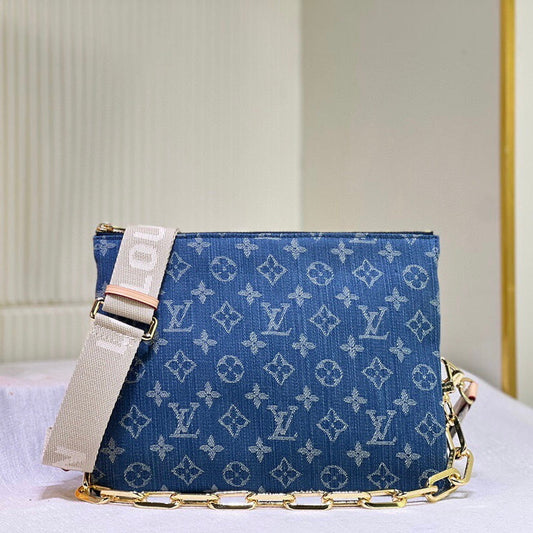 Blue Embroidery Design Bag