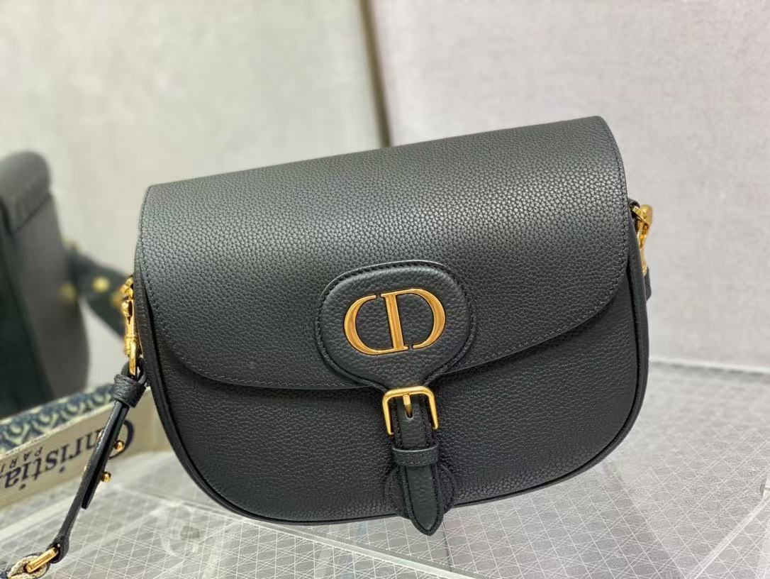 CD Bobby Bag Black Pebbled Leather Gold Hardware mysite