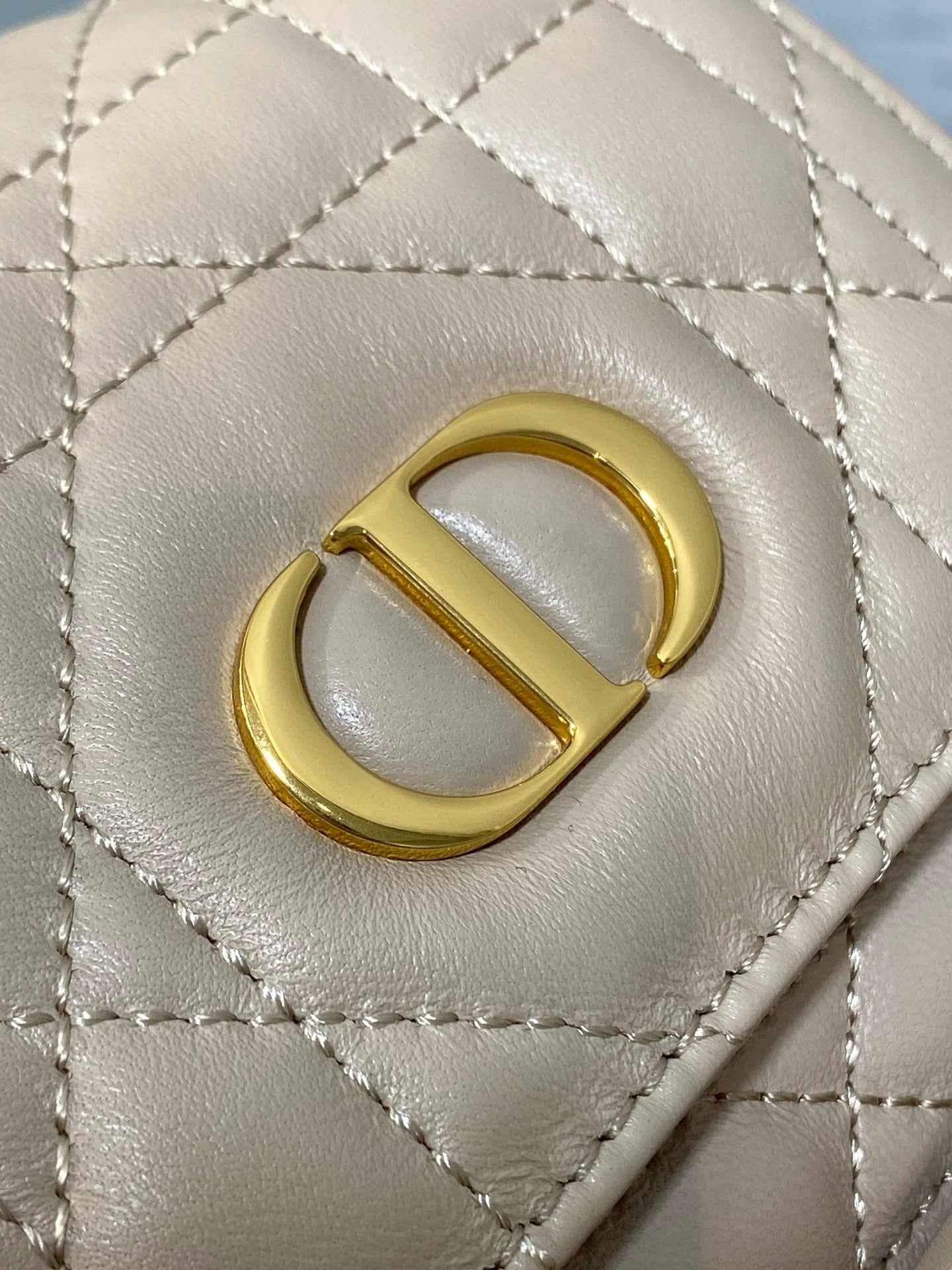 Small CD Caro Blackpack 18cm Powder Beige Macrocannage Lambskin mysite