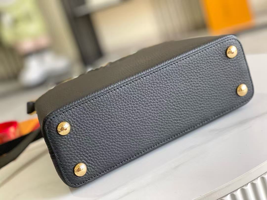 LV Capucines Handbag 27cm  Black Gold Cowhide mysite