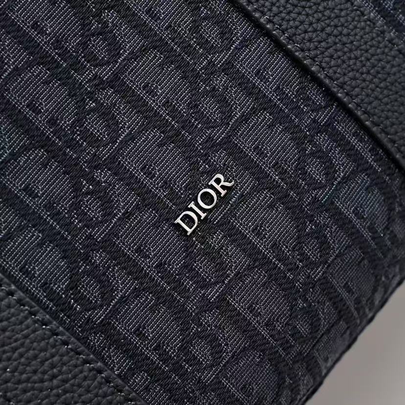Weekender 40 Dior Oblique Jacquard Black Grained Calfskin Frabic