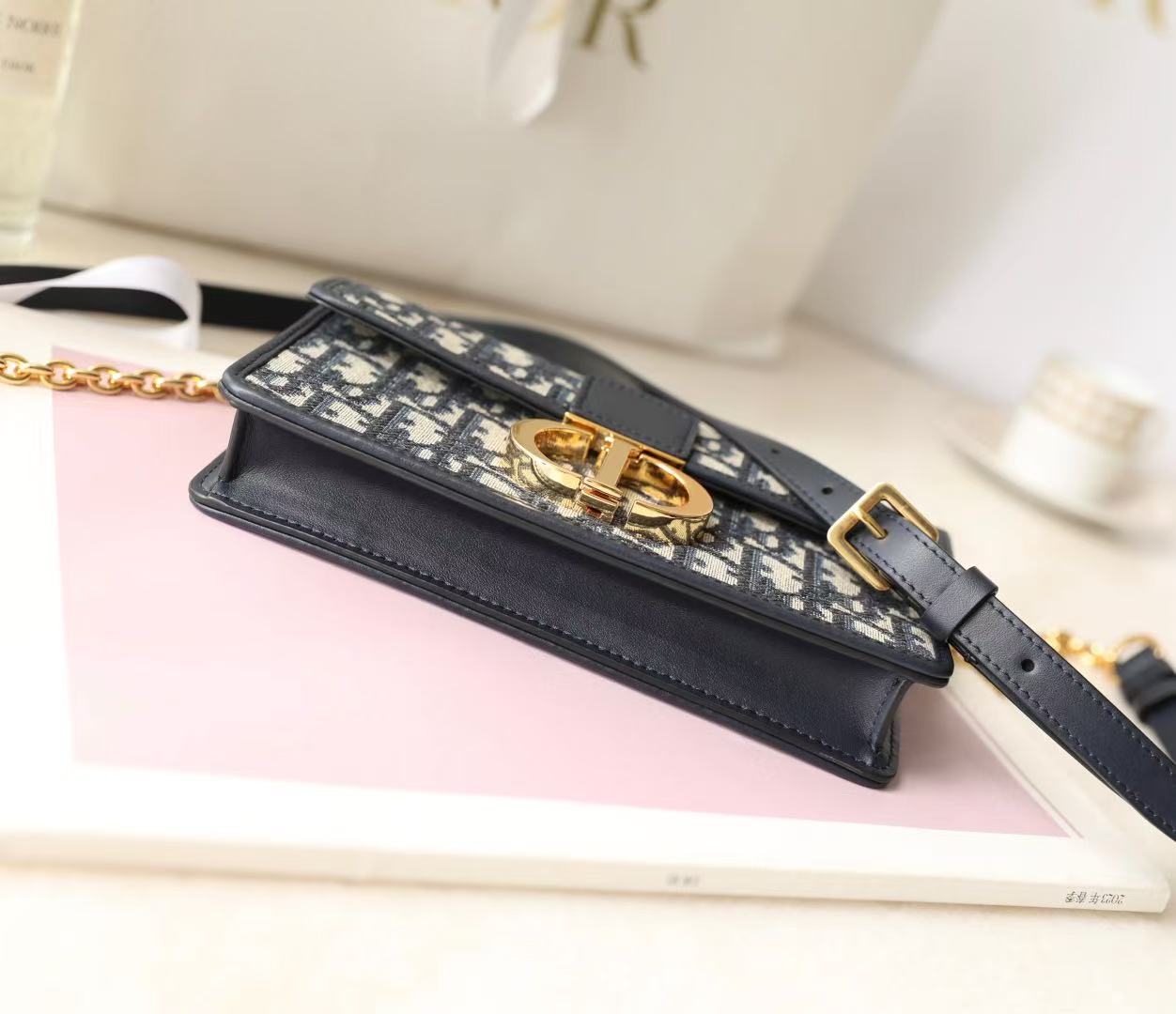 Dior Miss Montaigne Bag 20cm  Black Canvas Calfskin mysite