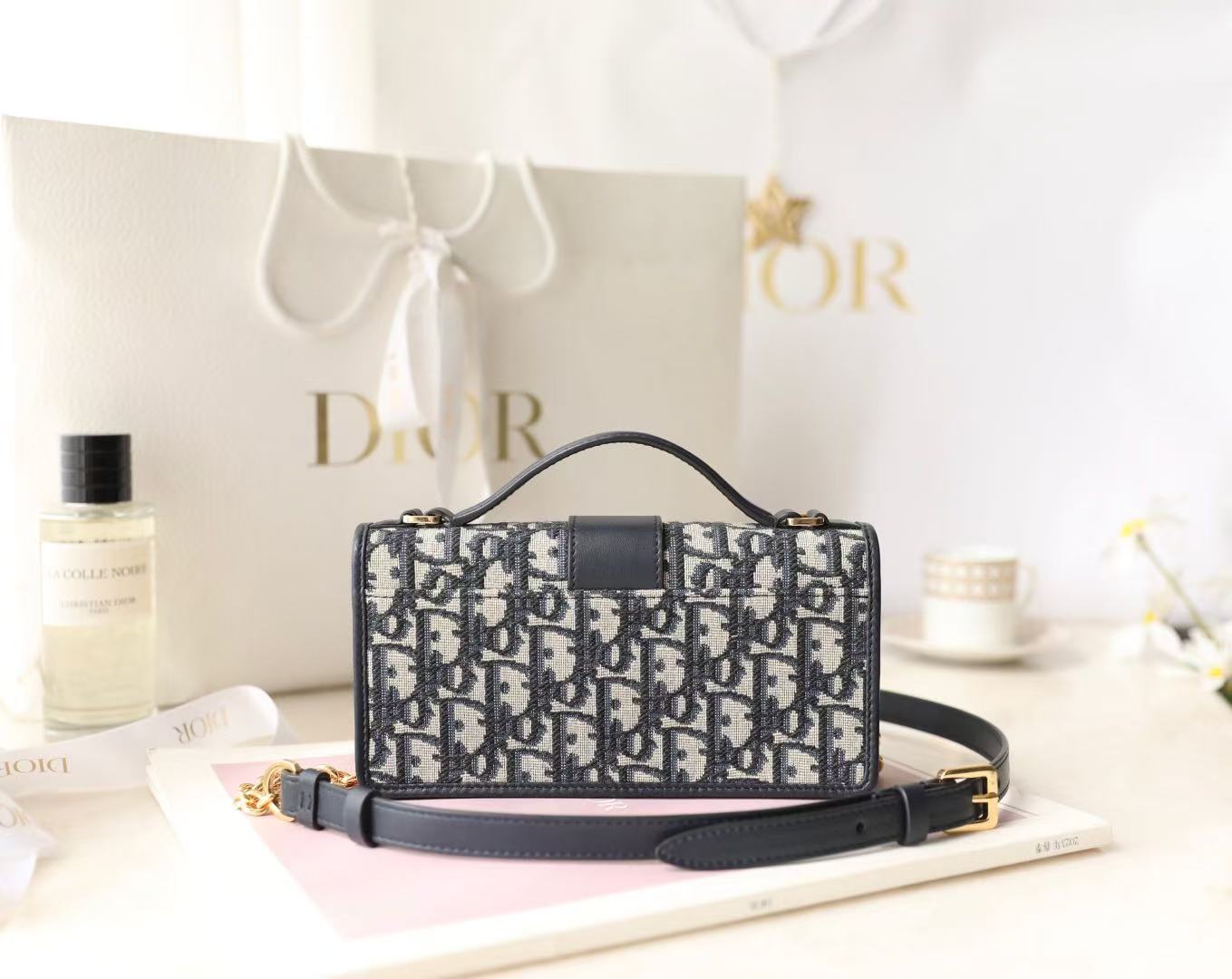Dior Miss Montaigne Bag 20cm  Black Canvas Calfskin mysite