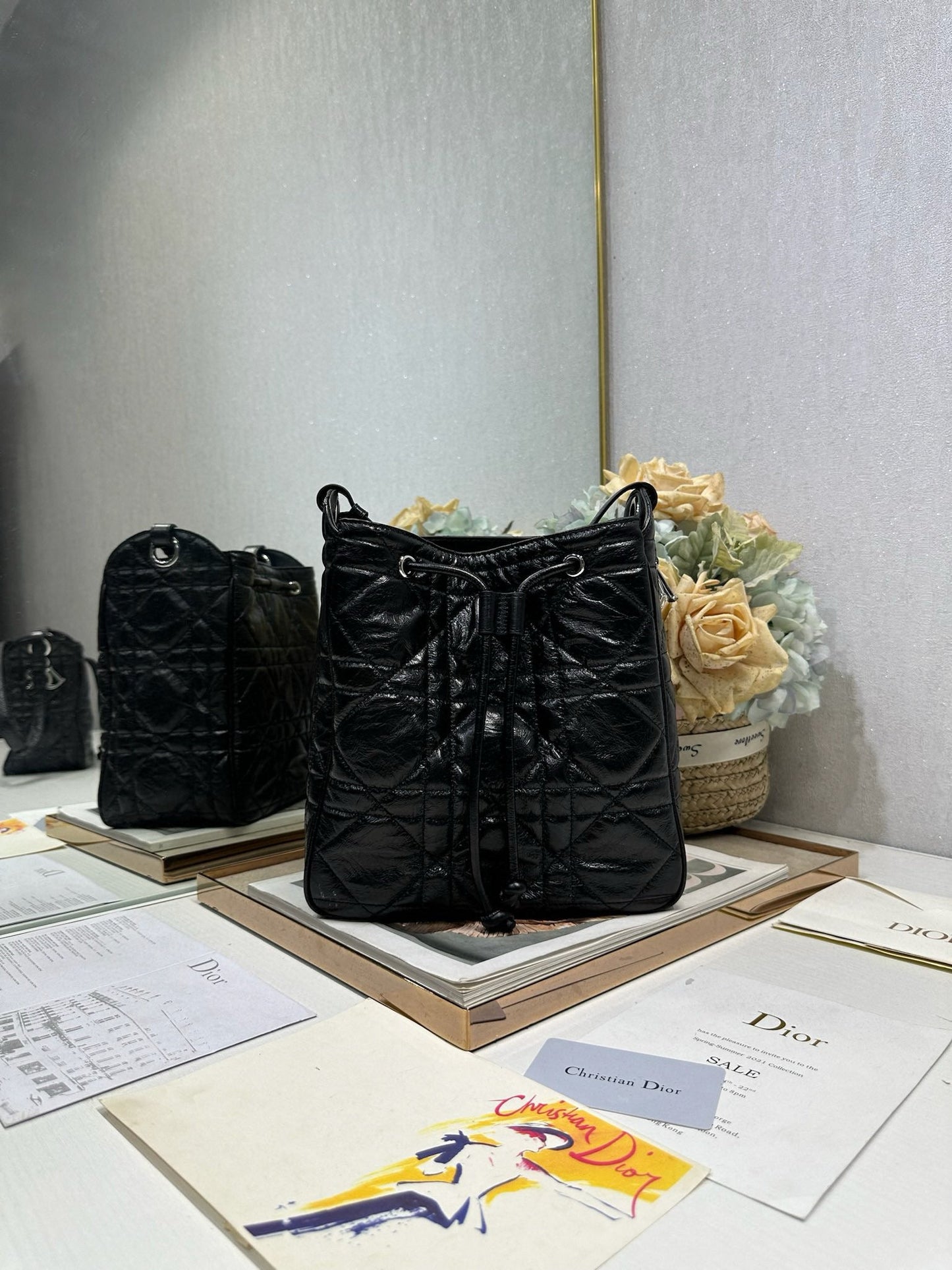 CD D-Motion Bag Macrocannage Lambskin Cafskin mysite