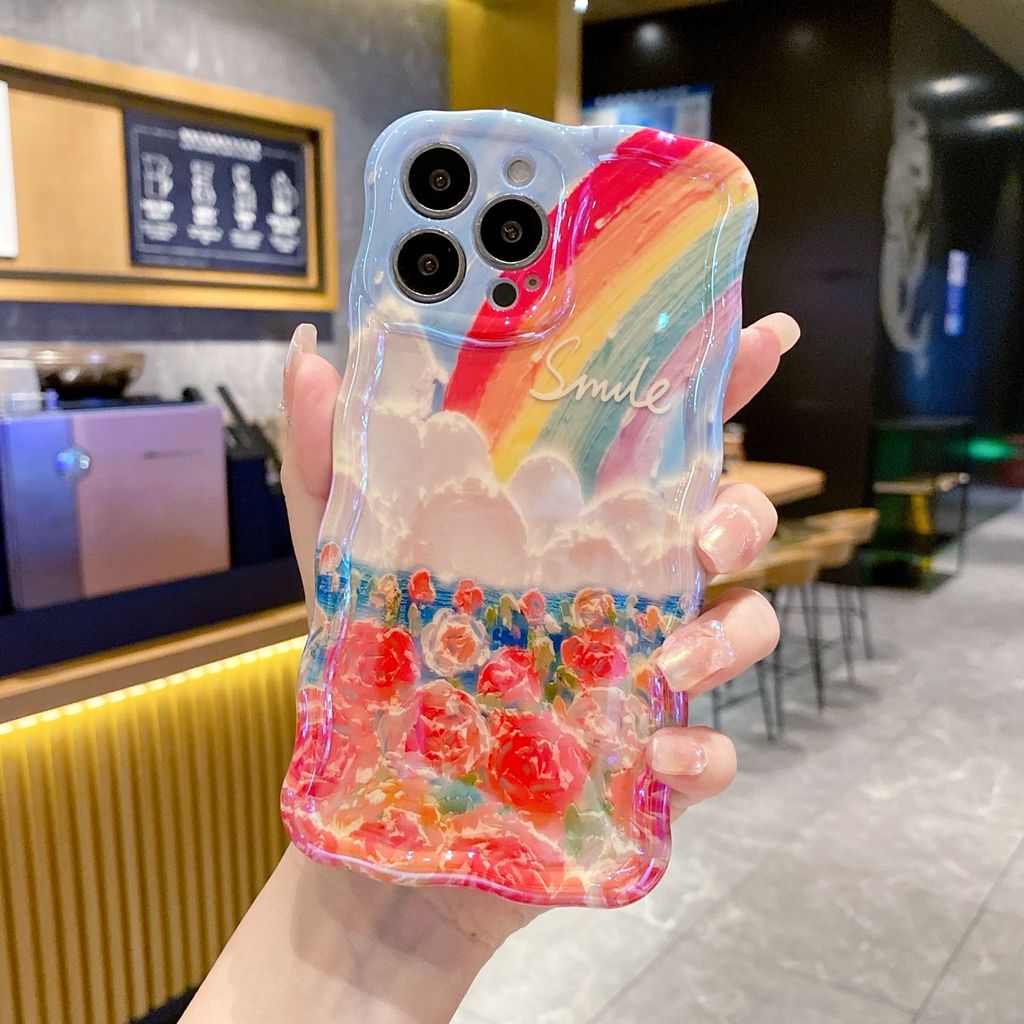 Rainbow Cloud Flower With Wristband For iPhone Case