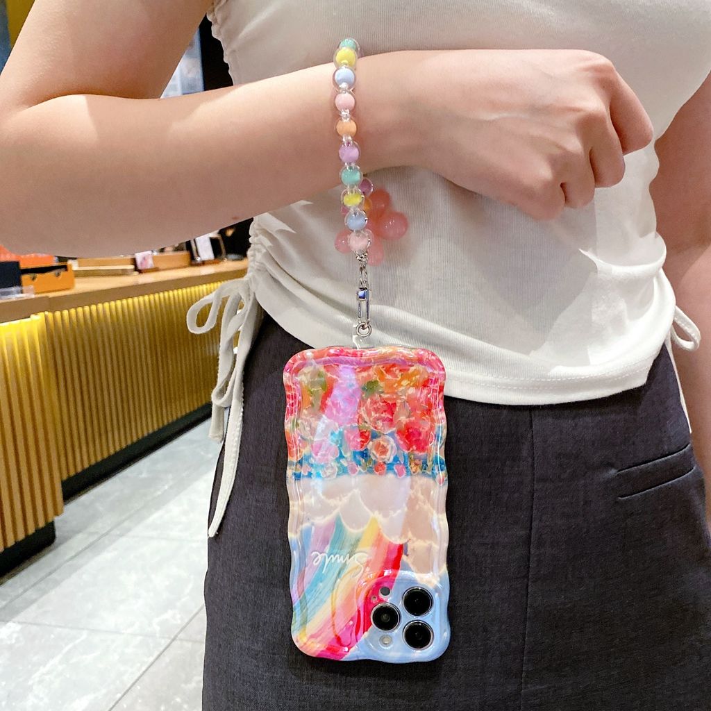 Rainbow Cloud Flower With Wristband For iPhone Case