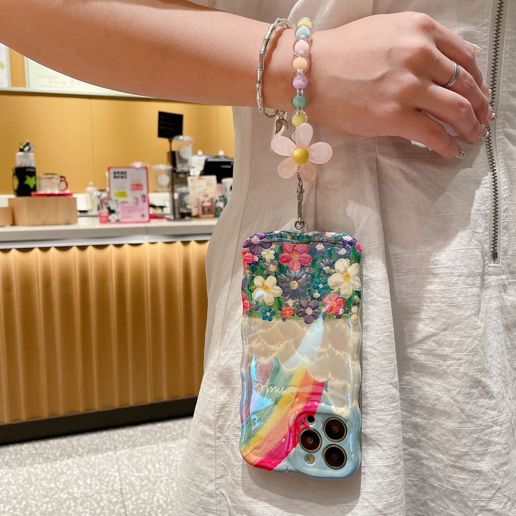 Rainbow Cloud Flower With Wristband For iPhone Case