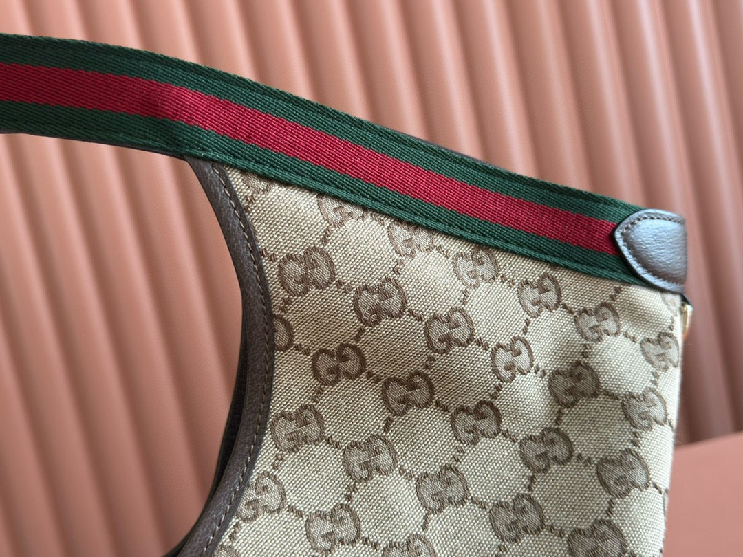 Gucci Giglio Large Tote Bag Beige And Dark Brown Canvas mysite