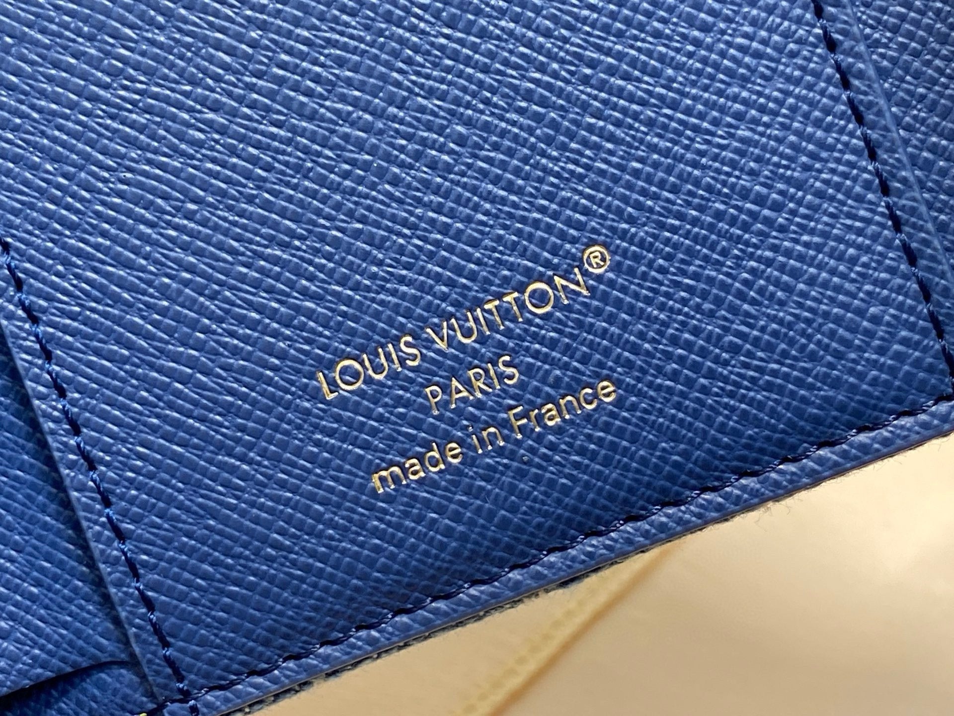 LV Victorine Monogram Wallet Denim Blue Cotton Cowhide mysite