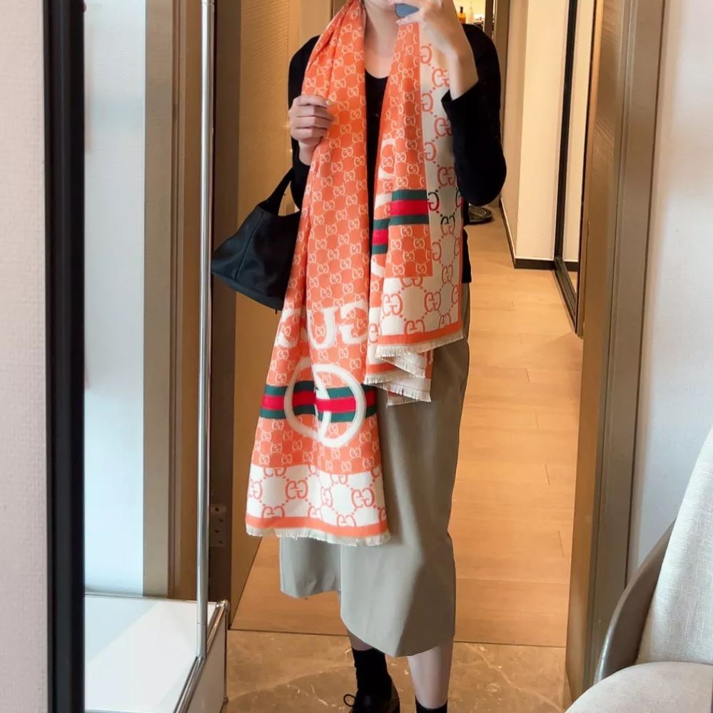 Color Block Logo Jacquard Cashmere Scarf mysite