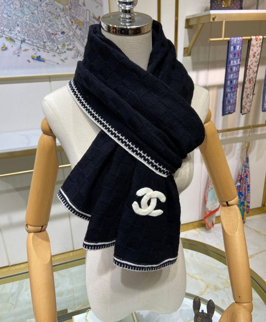 Checkerboard Knitted Shawl 100% Cashmere Scarf mysite