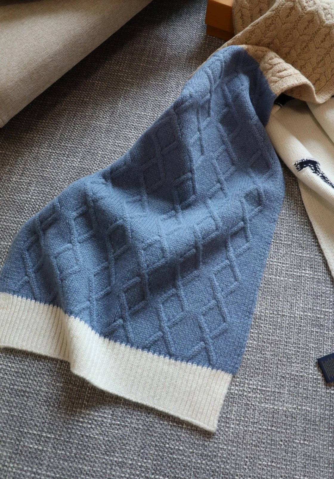 Soft Jacquard Knit Cashmere Scarf mysite