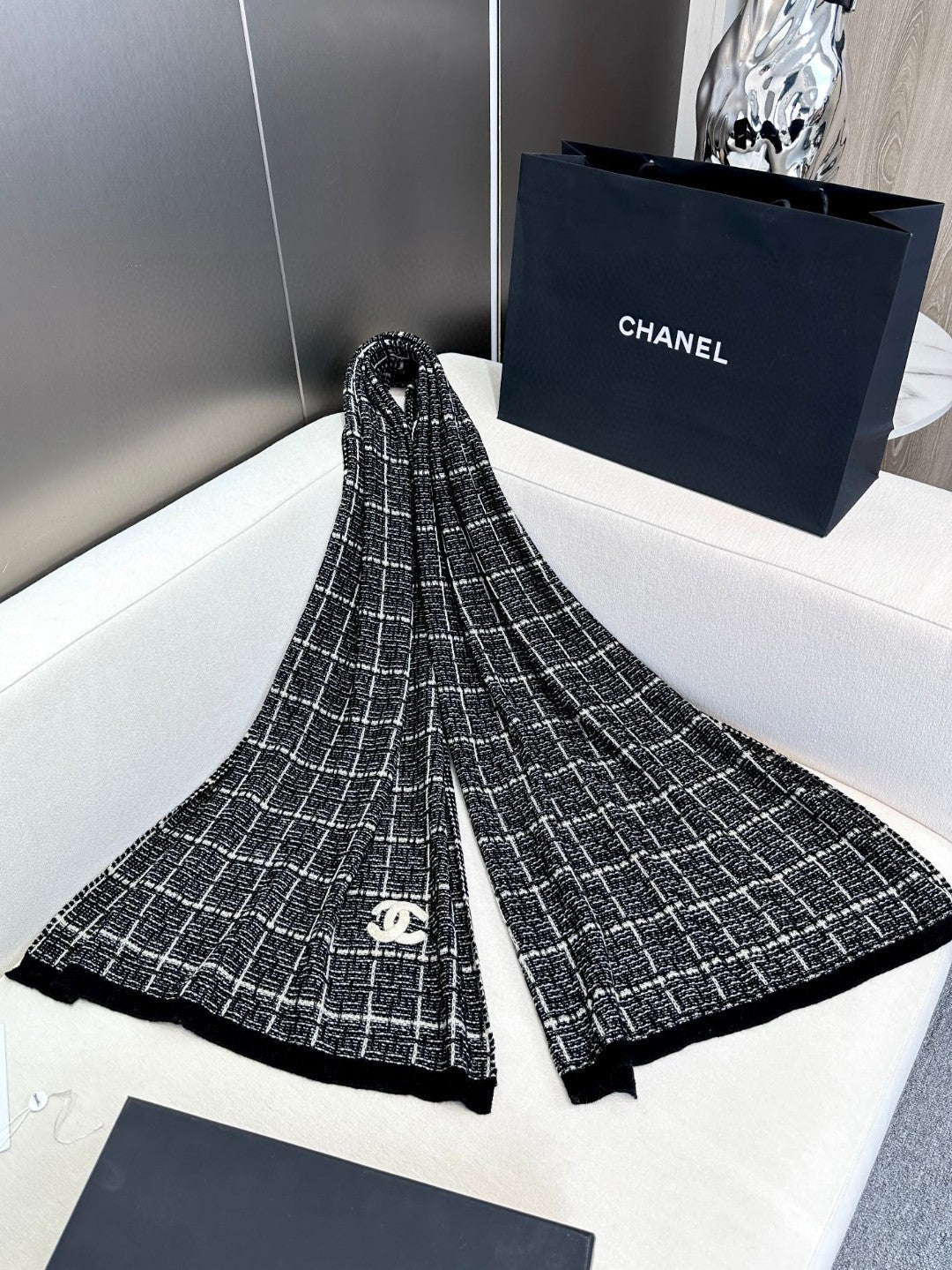 Fashion shiny plaid striped scarf mysite