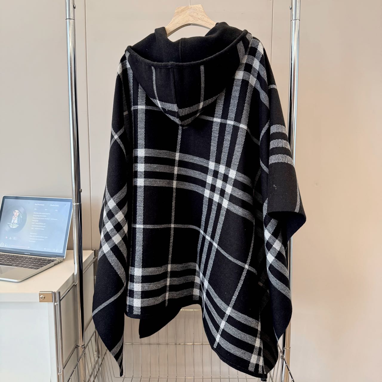 Vintage Plaid Hooded Poncho mysite