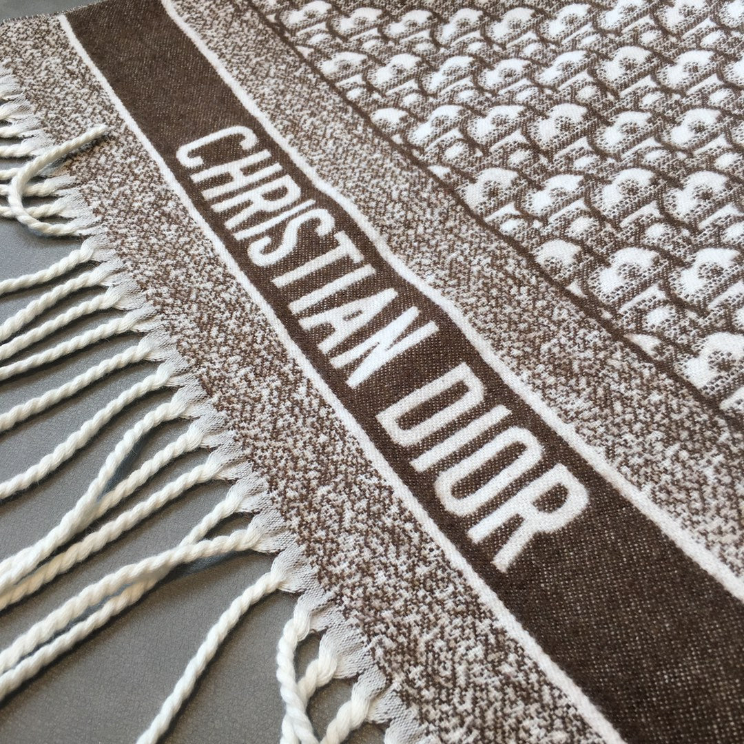 Versatile Monogram Jacquard Fringe Scarf mysite