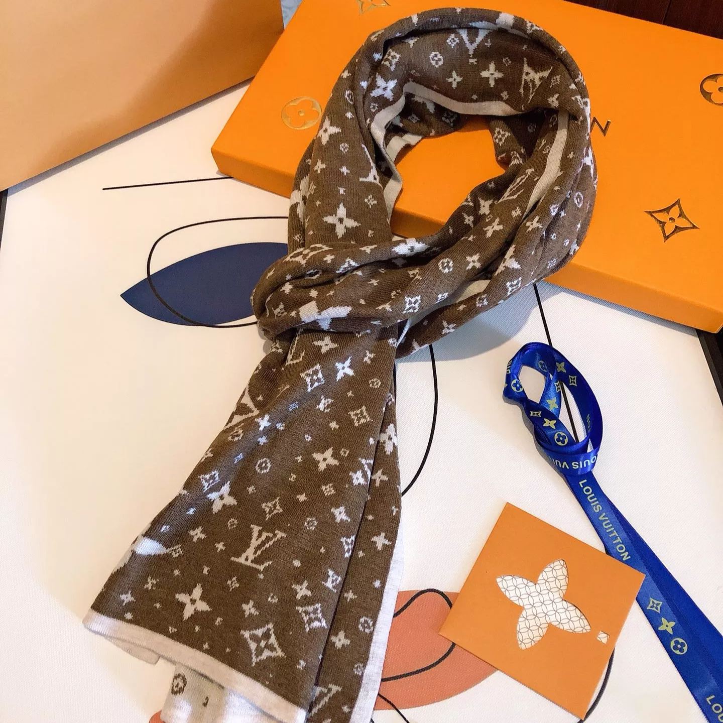 Classic Monogram Cashmere Jacquard Knit Scarf mysite