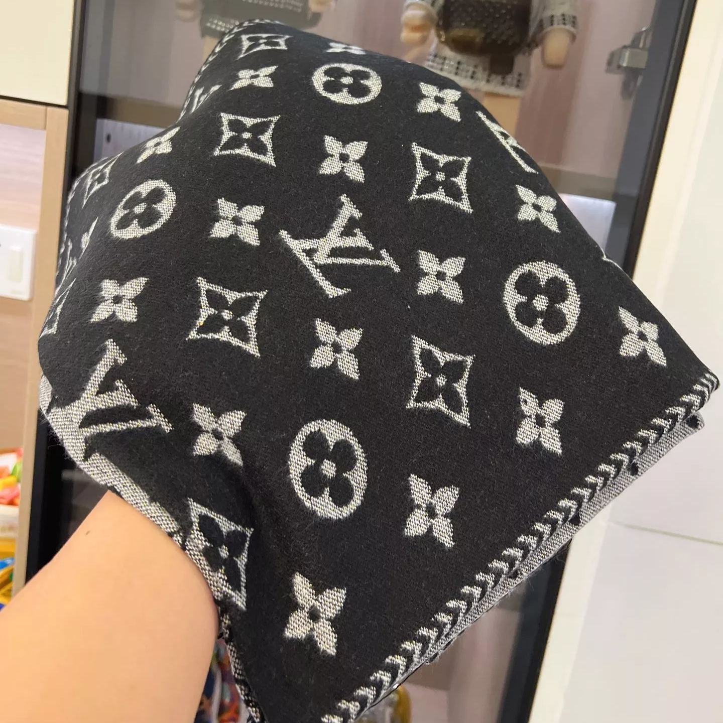 Color Block Letter Border Jacquard Scarf mysite