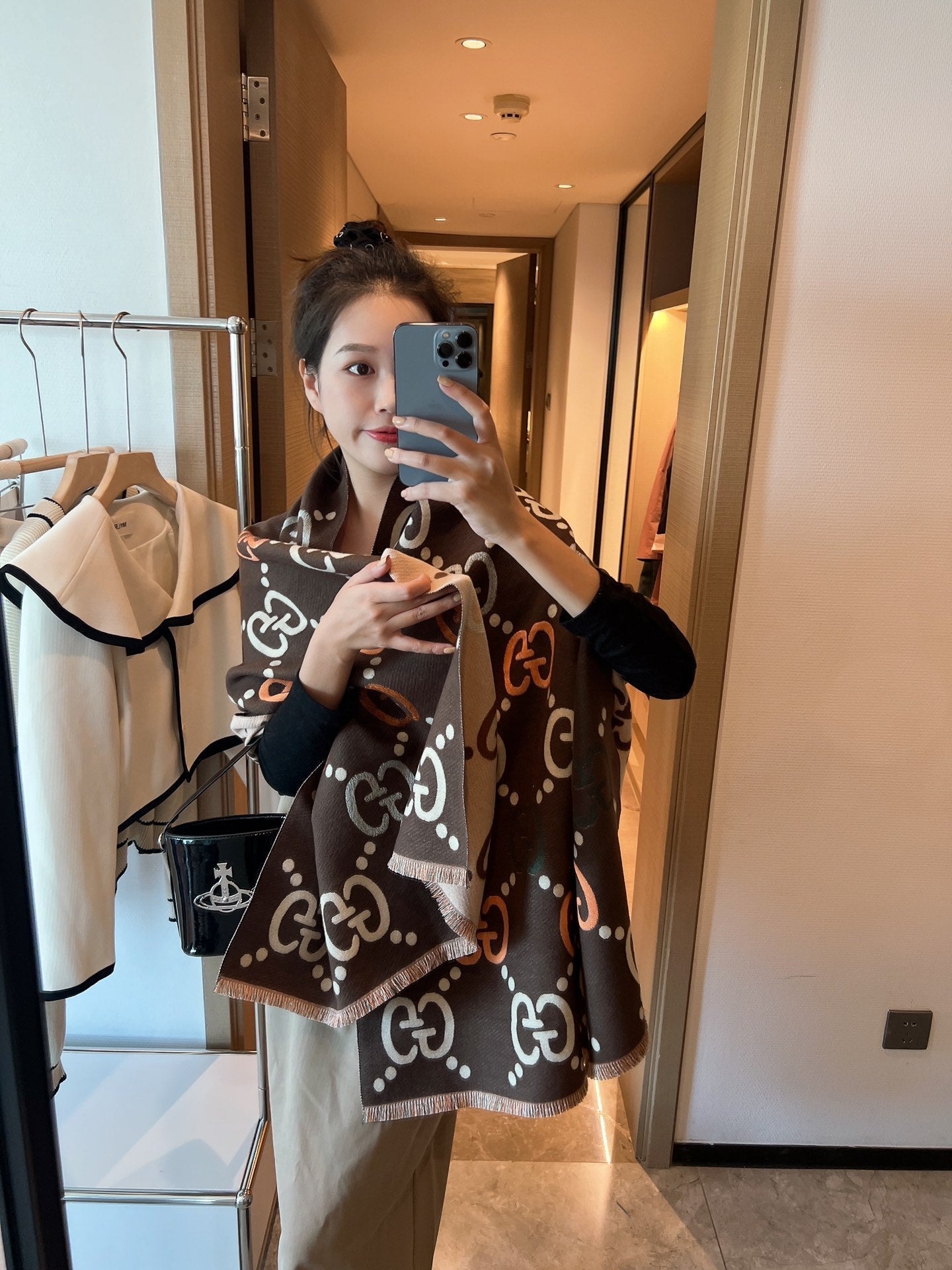 Versatile Monogram Jacquard Letter Scarf Shawl mysite