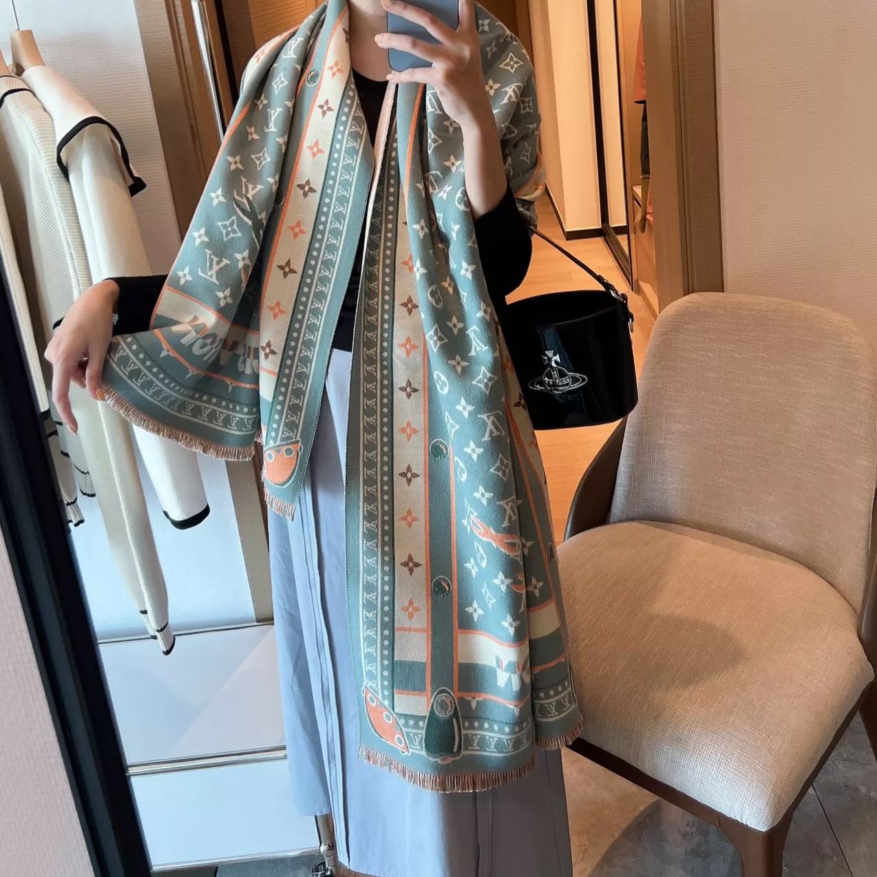 On-trend Full Monogram Cashmere Scarf Shawl mysite
