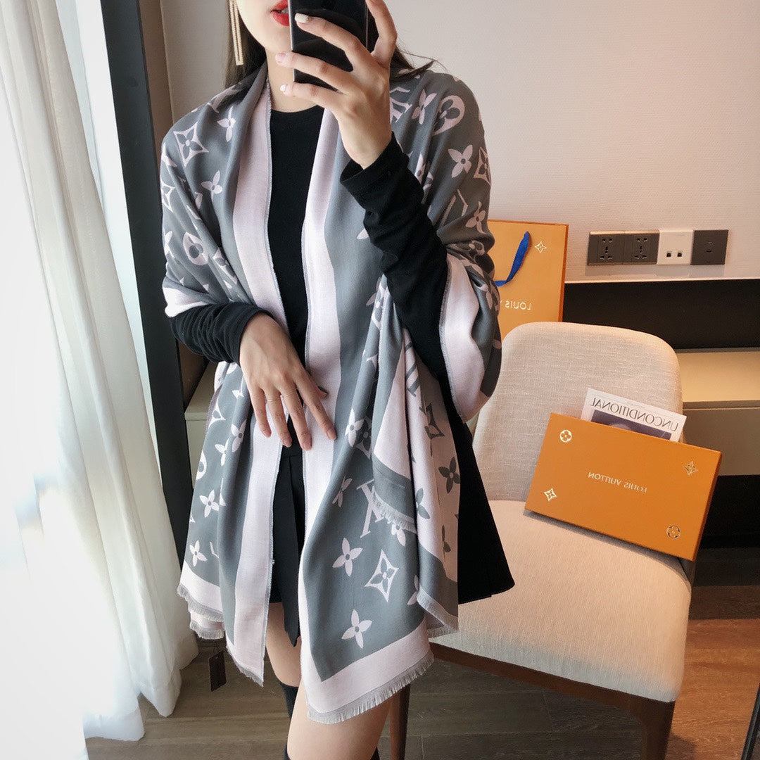 Glossy Monogram Jacquard Scarf Shawl mysite