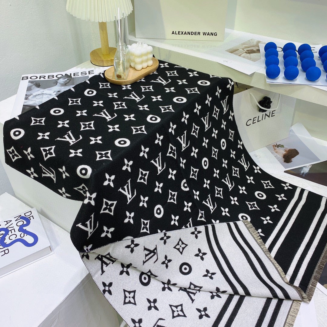 Cashmere Letter Jacquard Scarf Shawl mysite