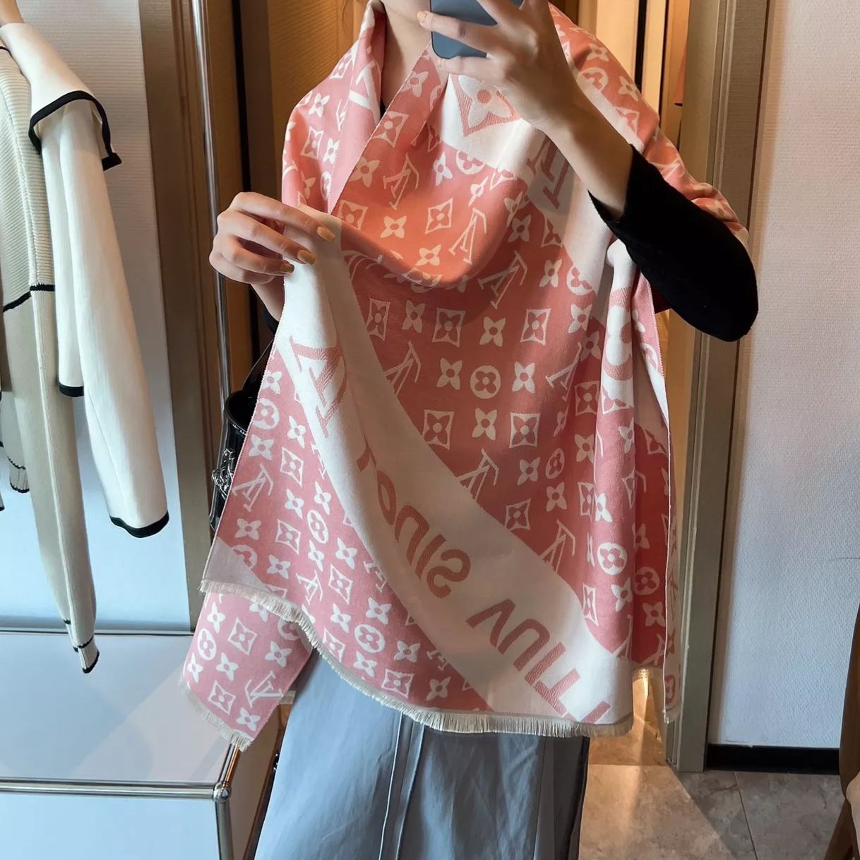 Versatile Logomania Cashmere Scarf Shawl mysite