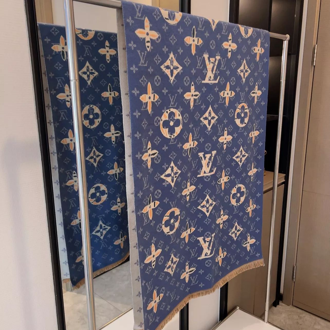 Two-Tone Monogram Jacquard Cashmere Scarf mysite